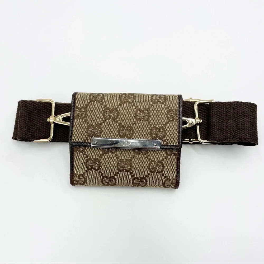 Gucci Brown Monogram Crossbody Belt Bag